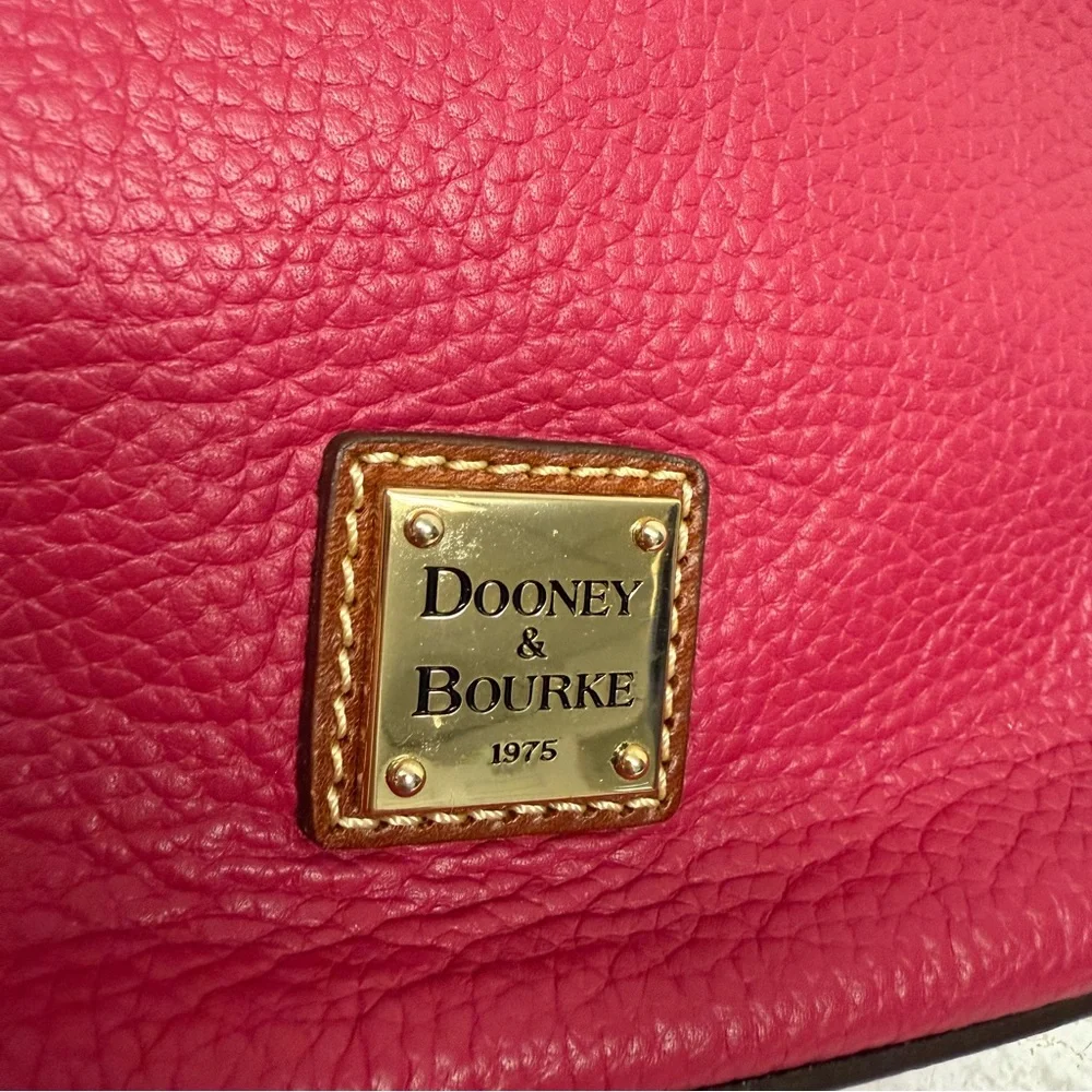 Dooney & Bourke Pebbled Leather Crossbody - Fuchsia with Tan Trim